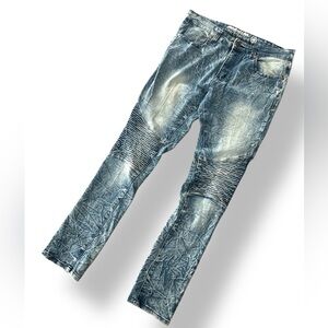 Men's Mecca 34X32 Blue Distressed Jeans